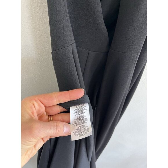 $248 XSCAPE Womens Black Gown One Sleeve Off Shoulder Maxi Evening Dress 4 - Picture 6 of 6